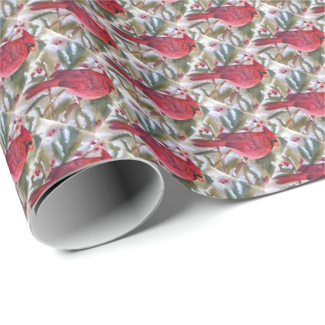 RED CARDINAL WRAPPING PAPER (Roll Corner)