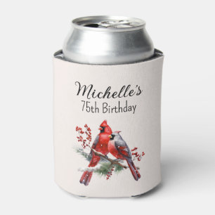 Red Cardinals 75th Birthday Can Cooler