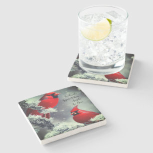 Red Cardinals Appear Angels Are Near Remembrance Stone Coaster