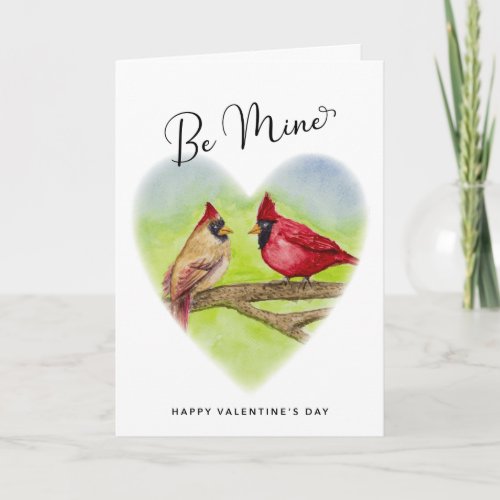 Red Cardinals Be Mine Couples Valentines Day Card