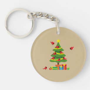 Red Cardinals - Christmas Merrier Spent Together Keychain