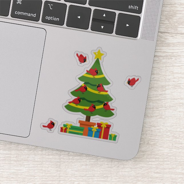 Red Cardinals - Christmas Merrier Spent Together Sticker (Detail)