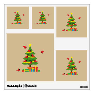 Red Cardinals - Christmas Merrier Spent Together Wall Decal