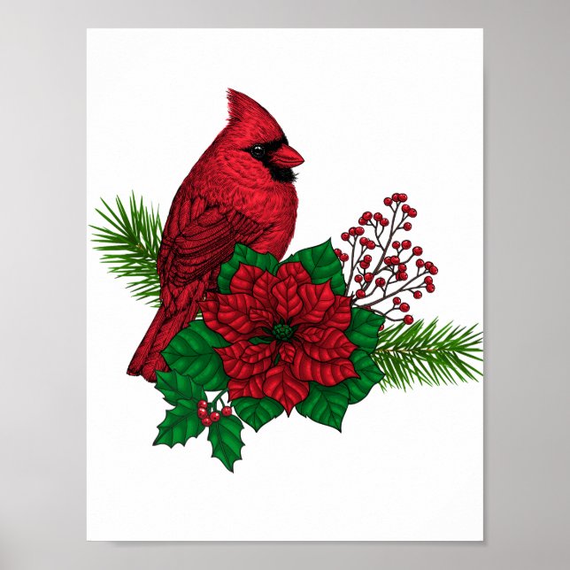 Red Cardinals on Christmas decoration (Front)