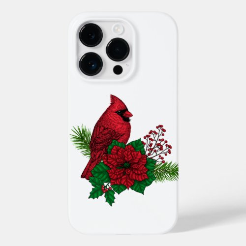 Red Cardinals on Christmas decoration Case_Mate iPhone 14 Pro Case