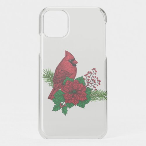 Red Cardinals on Christmas decoration iPhone 11 Case