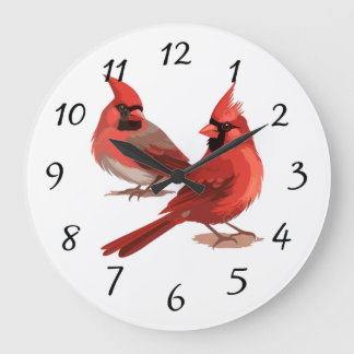 red cardinals Wall Clock