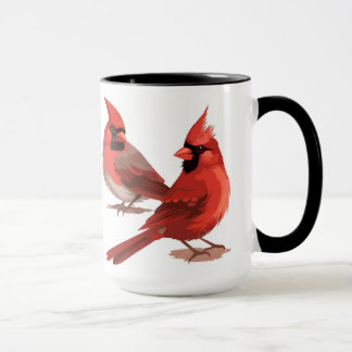 red cardinals Wall Clock Mug