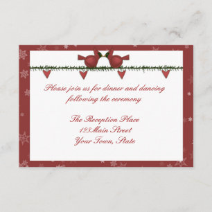 Red Cardinals Winter Holiday Reception Card
