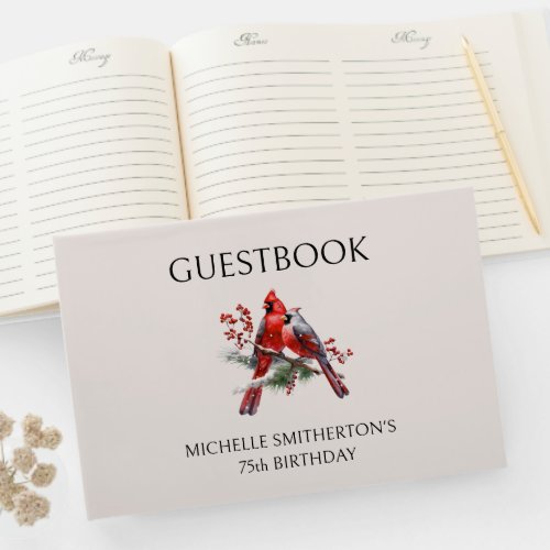 Red Cardinals Womens 75th Birthday  Guest Book