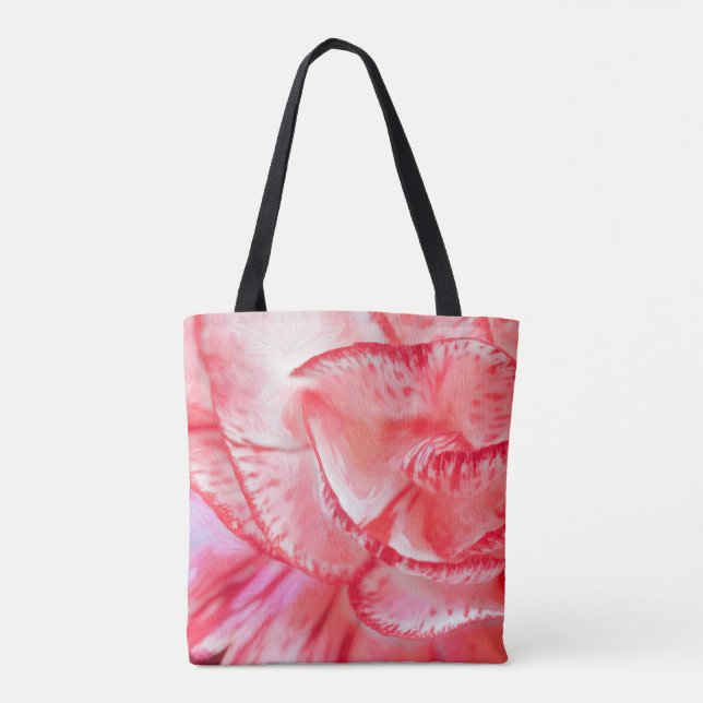 Red Carnation All-Over-Print Tote Bag, Medium Bag (Back)