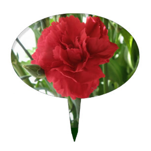 Red Carnation Cake Pick