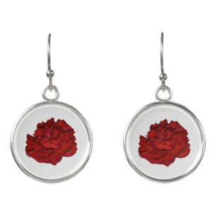 Red Carnation Earrings
