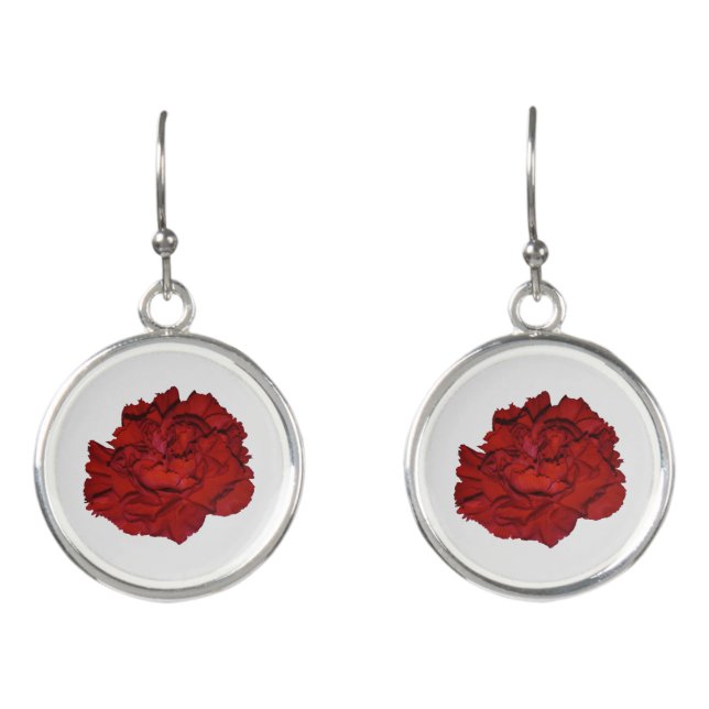 Red Carnation Earrings (Front)