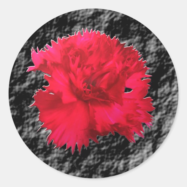 Red Carnation Floral Fantsay Sticker (Front)