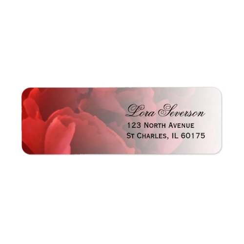 Red Carnation Floral Label