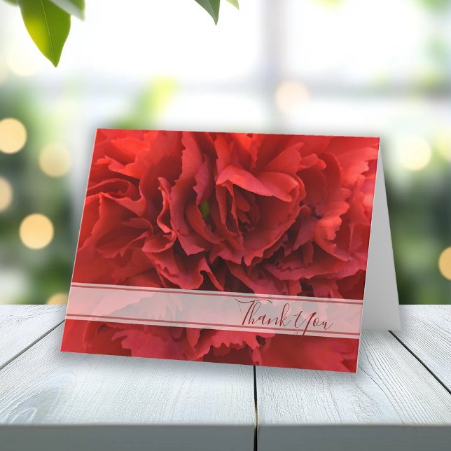 Red Carnation Floral Thank You Card (Creator Uploaded)