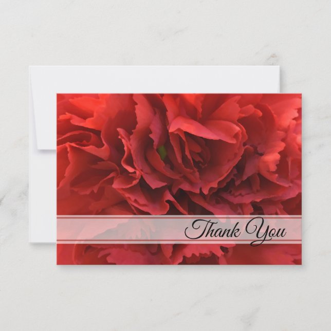 Red Carnation Floral Thank You for Your Sympathy Card (Front)