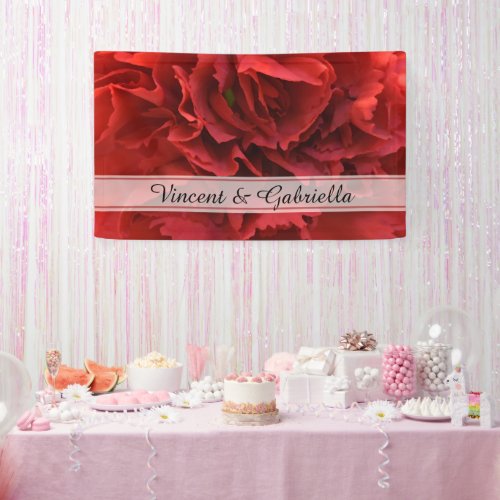 Red Carnation Floral Wedding Banner
