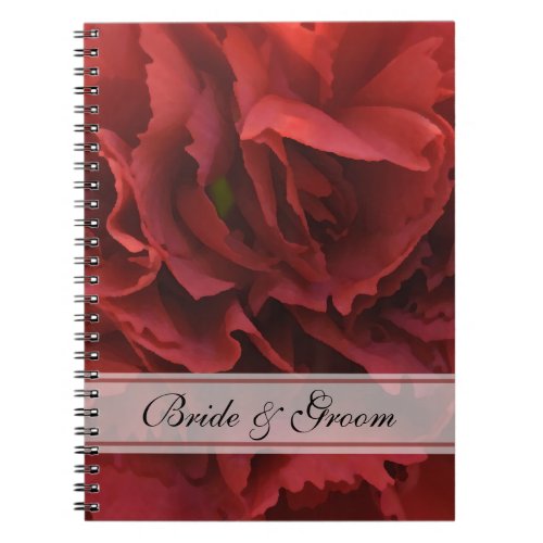 Red Carnation Floral Wedding Notebook