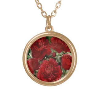 Red Carnation Flowers Necklace