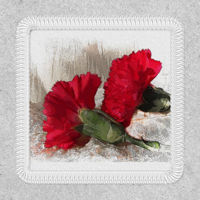 Red Carnation Flowers Patch