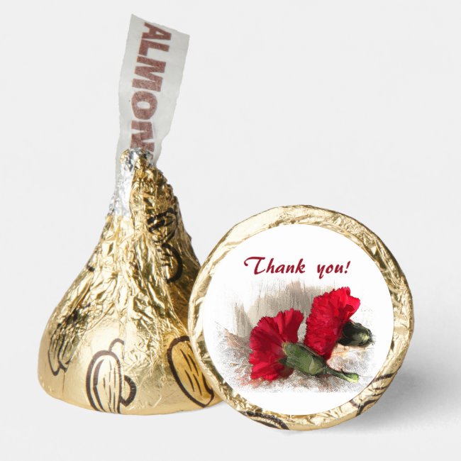 Red Carnation Flowers Thank You Hershey®'s Kisses®