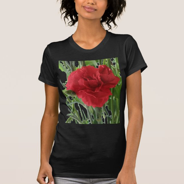 Red Carnation Ladies T Shirt (Front)