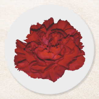 Red Carnation Paper Coaster