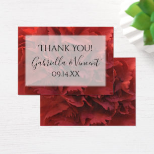 Red Carnations Floral Thank You Wedding Favor Tags