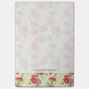 Red Carnations on green with butterflies Post-it Notes