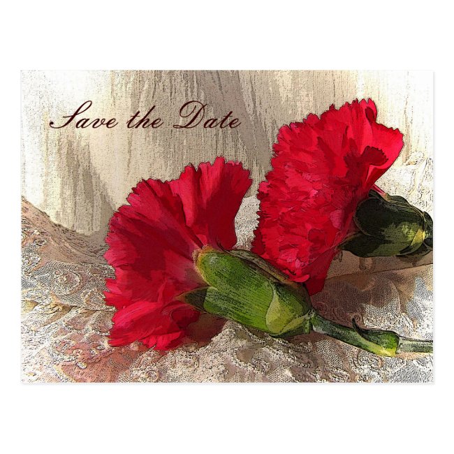 Red Carnations Save the Date