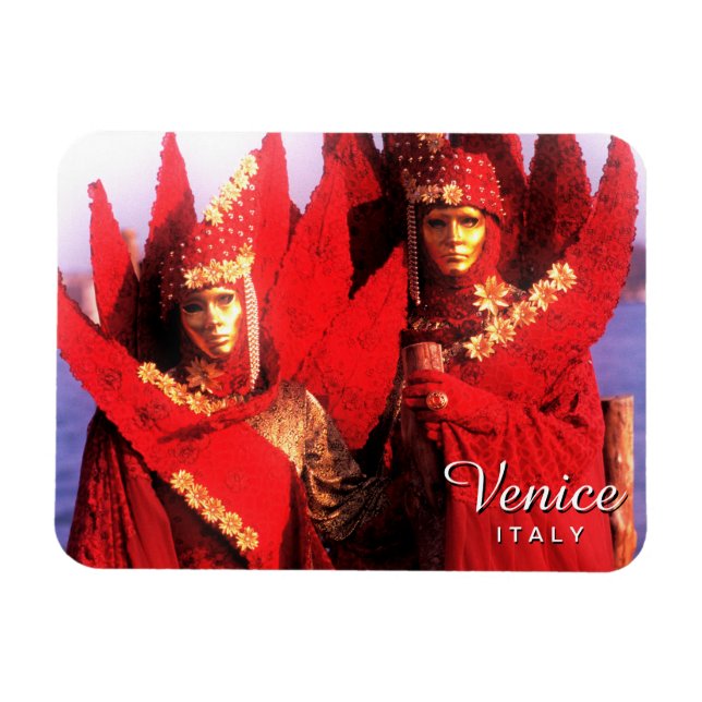 Red Carnival Costumes - Venice, Italy Magnet (Horizontal)