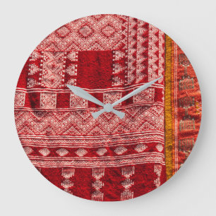 Red Carpet At Market Large Clock