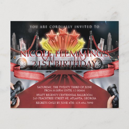 Red Carpet Birthday Invitation