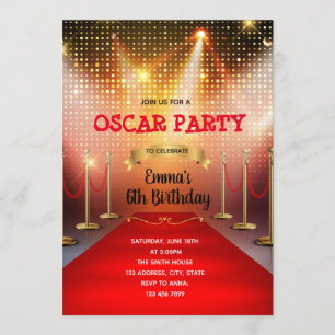Red carpet birthday invitation