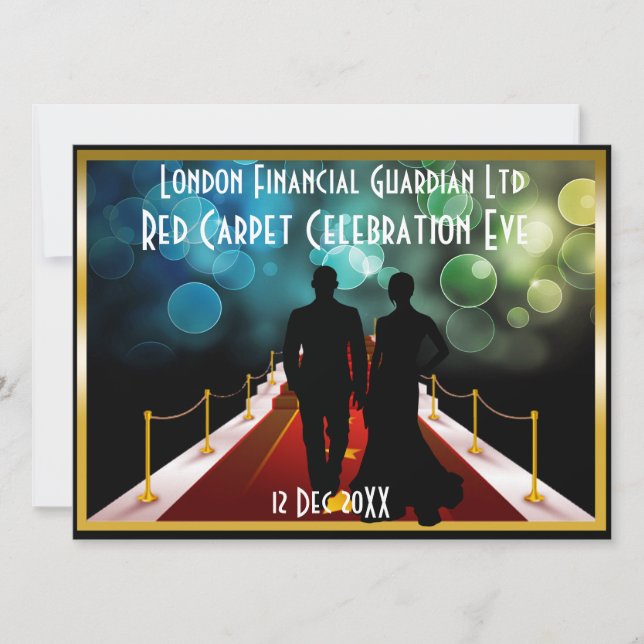 red carpet black tie vip event invitation (Front)
