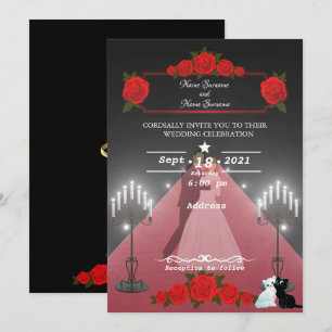Red Carpet-candles Invitation