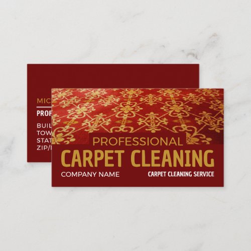 Red Carpet Carpet Cleaner Cleaning Service Business Card
