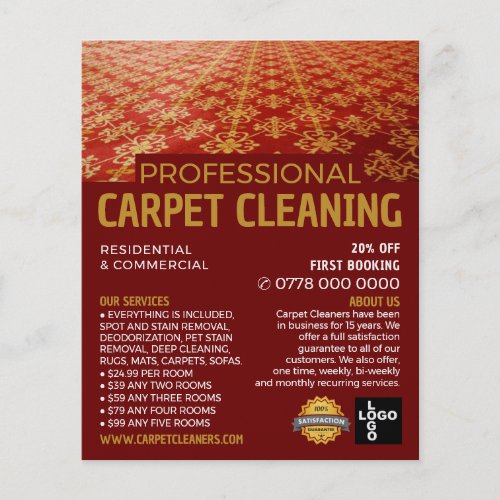Red Carpet Carpet Cleaner Cleaning Service Flyer