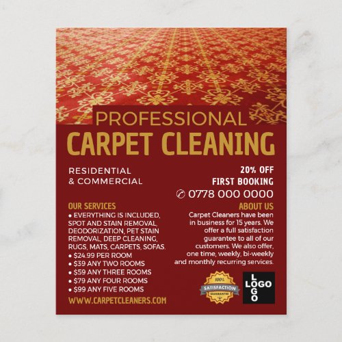 Red Carpet Carpet Cleaner Cleaning Service Flyer