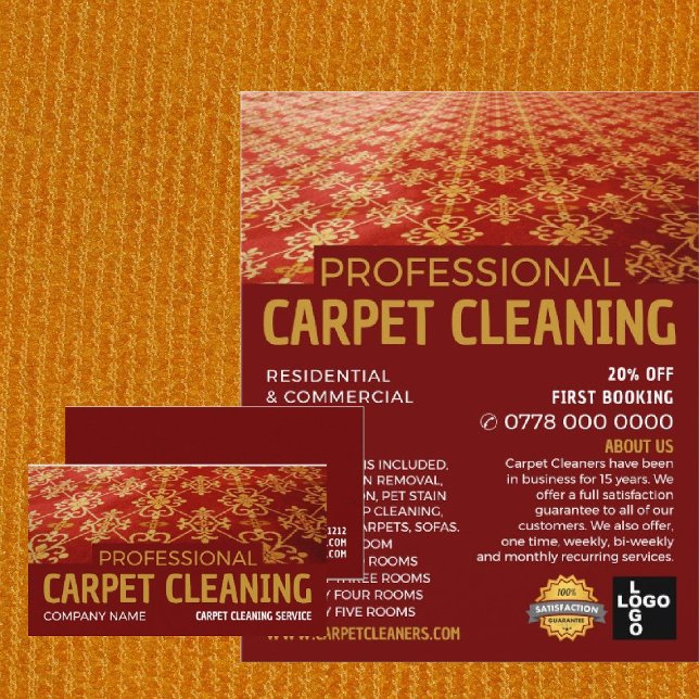 Red Carpet, Carpet Cleaner, Cleaning Service Flyer (Creator Uploaded)