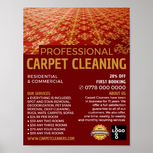 Red Carpet Carpet Cleaner Cleaning Service Poster