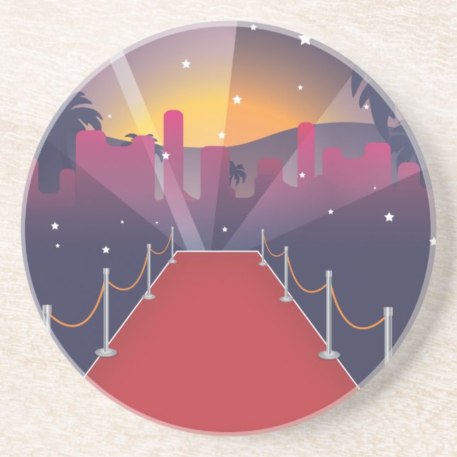 Red Carpet Celebrity Drink Coaster (Front)