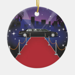 Red Carpet Celebrity Limo Ceramic Ornament