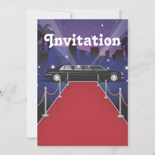 Red Carpet Celebrity Limo Invitation (Front)