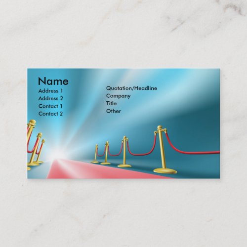 Red carpet entrance business card