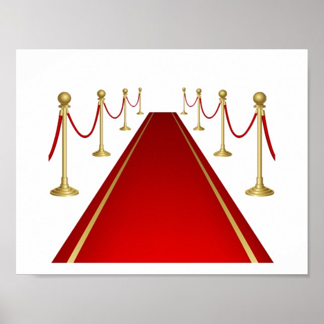 Red Carpet Entrance with Gold Stanchions Poster (Front)