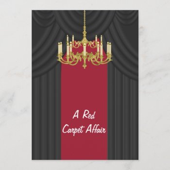 Red Carpet Gold Chandelier Prom Invitations by decembermorning at Zazzle
