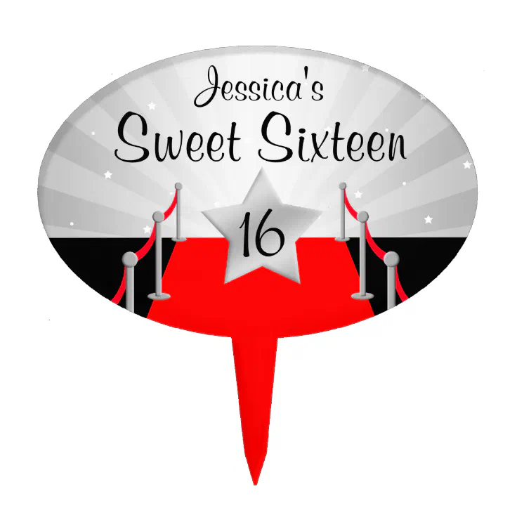 Sweet Sixteen Party Themes Decoration Supplies 16th Birthday Cake Topper Sliver Glitter Sweet 16 Cake Topper 